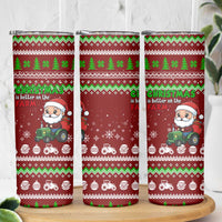 Tractor Santa Christmas Skinny Tumbler Xmas Holiday Patterns - Wonder Print Shop