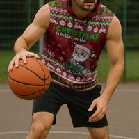 Tractor Santa Christmas Sleeveless Hoodie Xmas Holiday Patterns - Wonder Print Shop