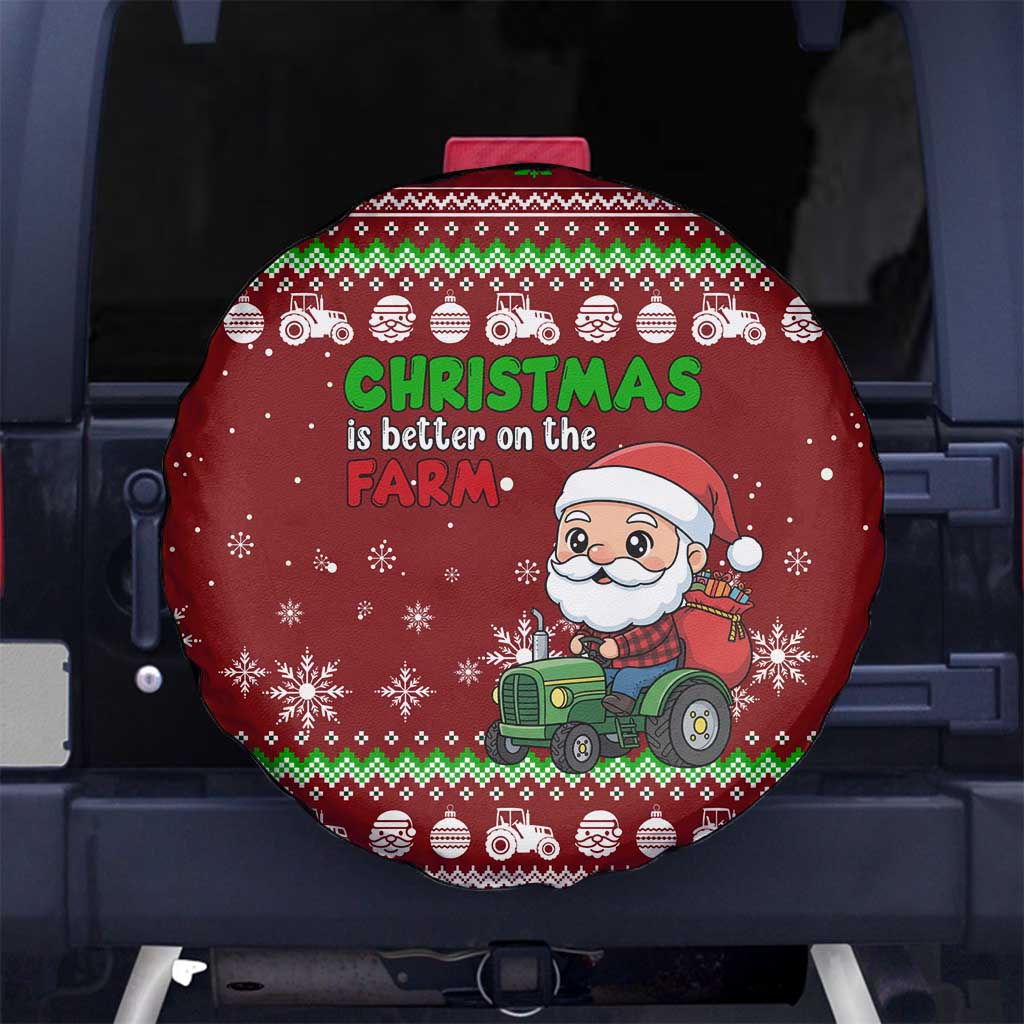 Tractor Santa Christmas Spare Tire Cover Xmas Holiday Patterns - Wonder Print Shop