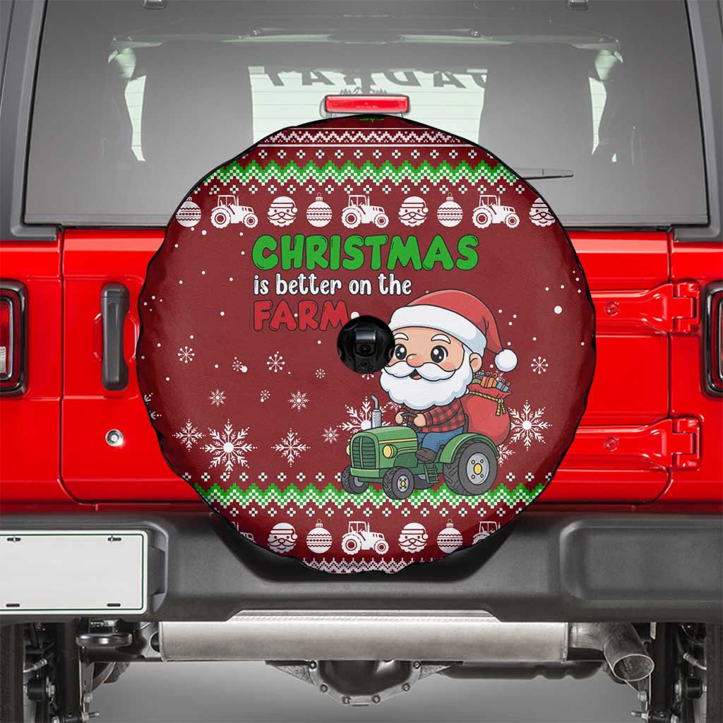 Tractor Santa Christmas Spare Tire Cover Xmas Holiday Patterns - Wonder Print Shop