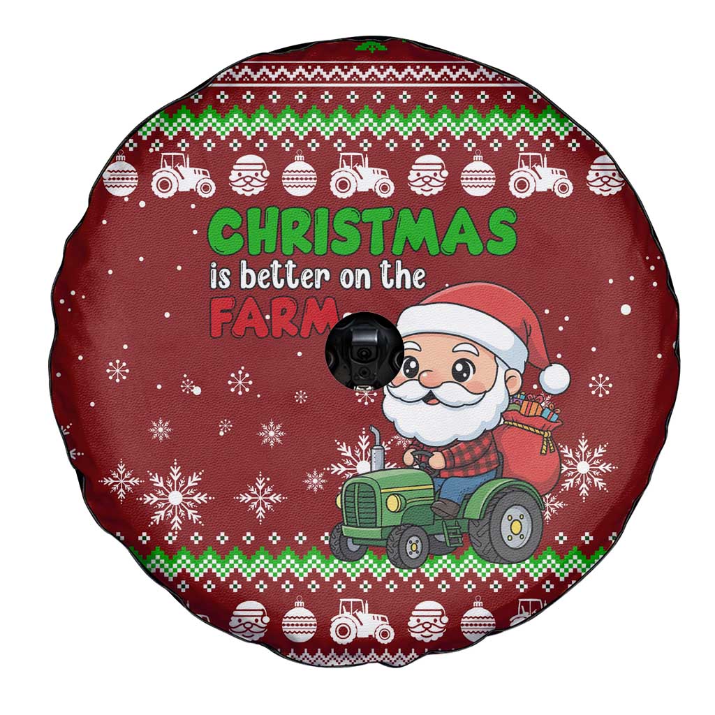 Tractor Santa Christmas Spare Tire Cover Xmas Holiday Patterns - Wonder Print Shop