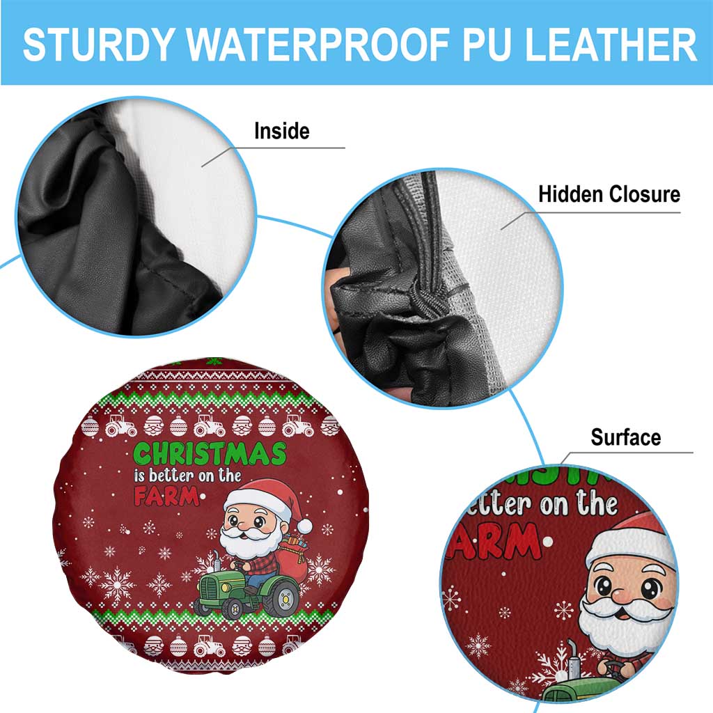 Tractor Santa Christmas Spare Tire Cover Xmas Holiday Patterns - Wonder Print Shop