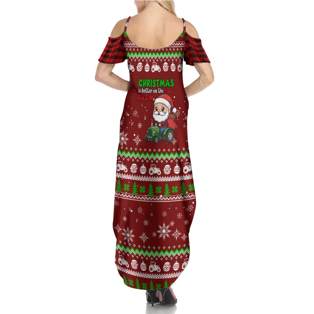 Tractor Santa Christmas Summer Maxi Dress Xmas Holiday Patterns - Wonder Print Shop