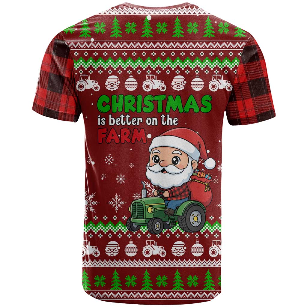 Tractor Santa Christmas T Shirt Xmas Holiday Patterns - Wonder Print Shop