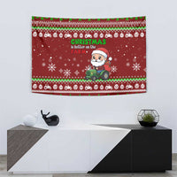 Tractor Santa Christmas Tapestry Xmas Holiday Patterns - Wonder Print Shop