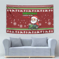 Tractor Santa Christmas Tapestry Xmas Holiday Patterns - Wonder Print Shop