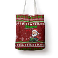 Tractor Santa Christmas Tote Bag Xmas Holiday Patterns - Wonder Print Shop