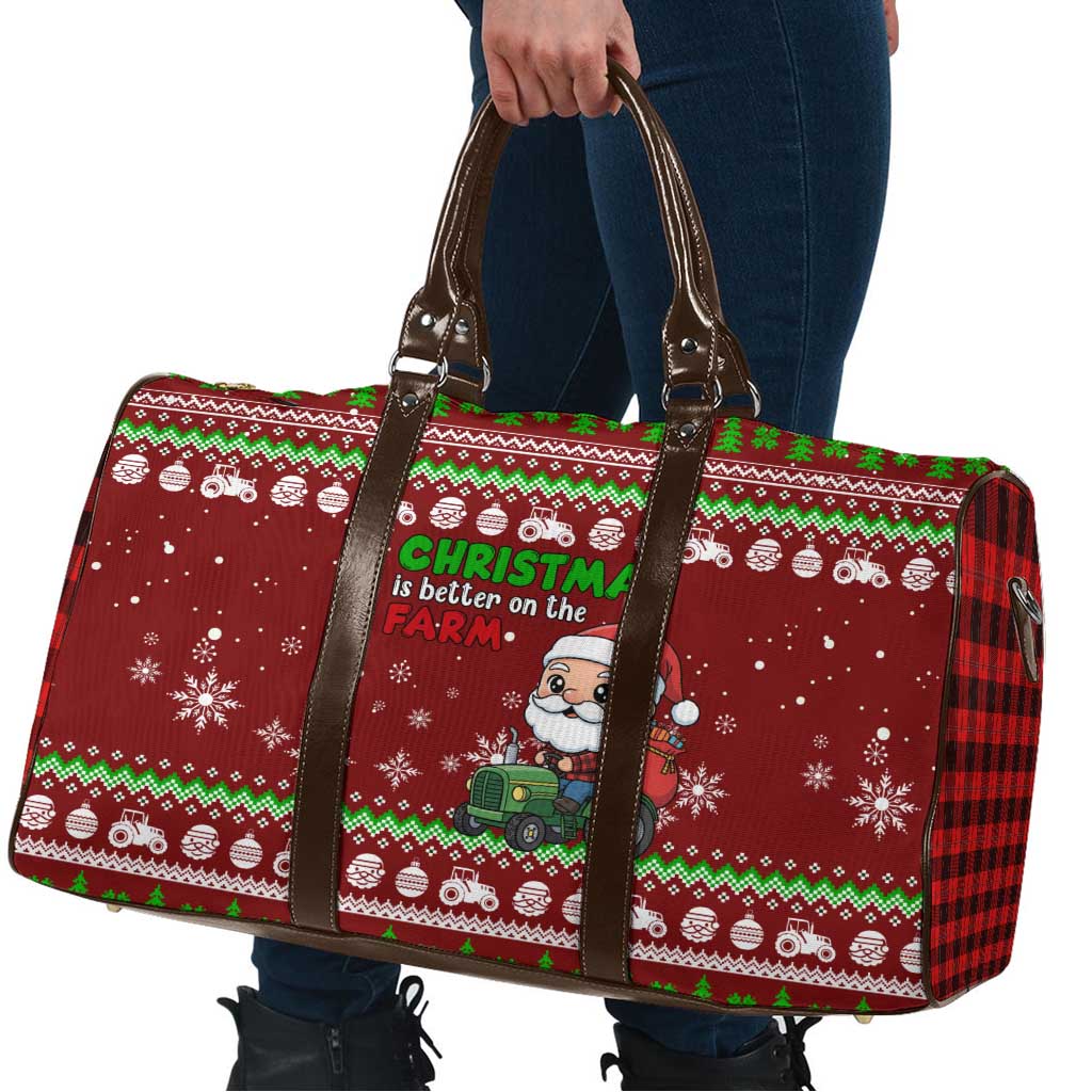Tractor Santa Christmas Travel Bag Xmas Holiday Patterns - Wonder Print Shop