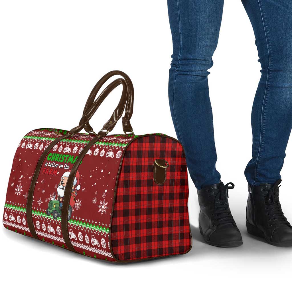 Tractor Santa Christmas Travel Bag Xmas Holiday Patterns - Wonder Print Shop