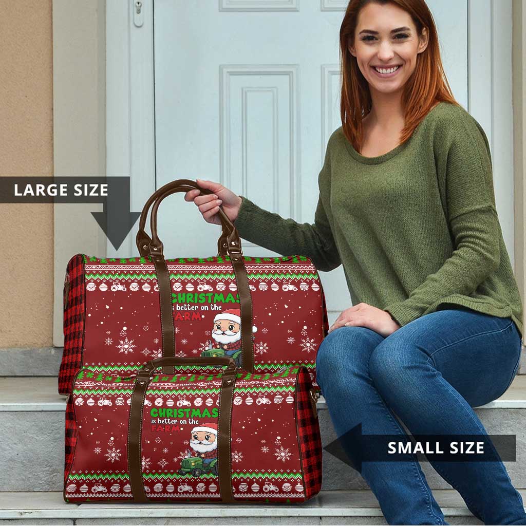 Tractor Santa Christmas Travel Bag Xmas Holiday Patterns - Wonder Print Shop