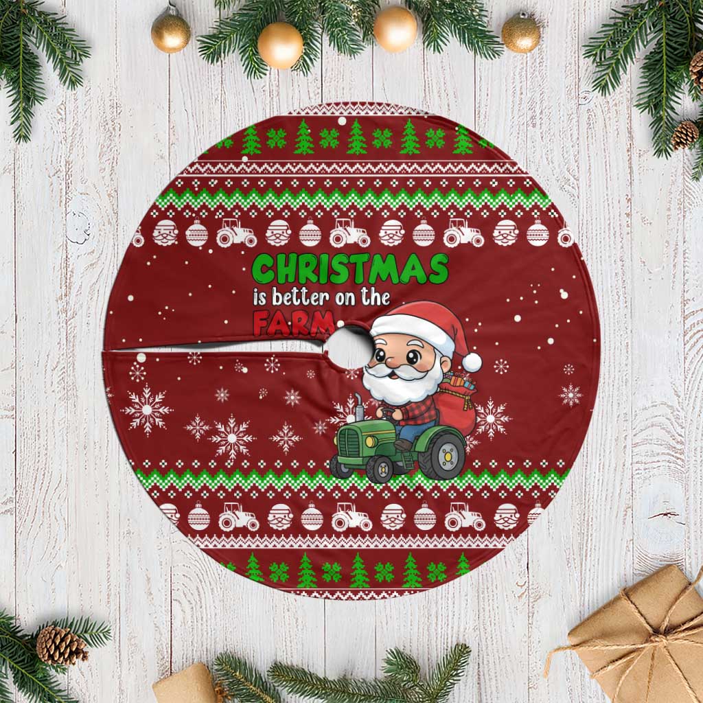 Tractor Santa Christmas Tree Skirt Xmas Holiday Patterns - Wonder Print Shop