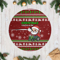 Tractor Santa Christmas Tree Skirt Xmas Holiday Patterns - Wonder Print Shop