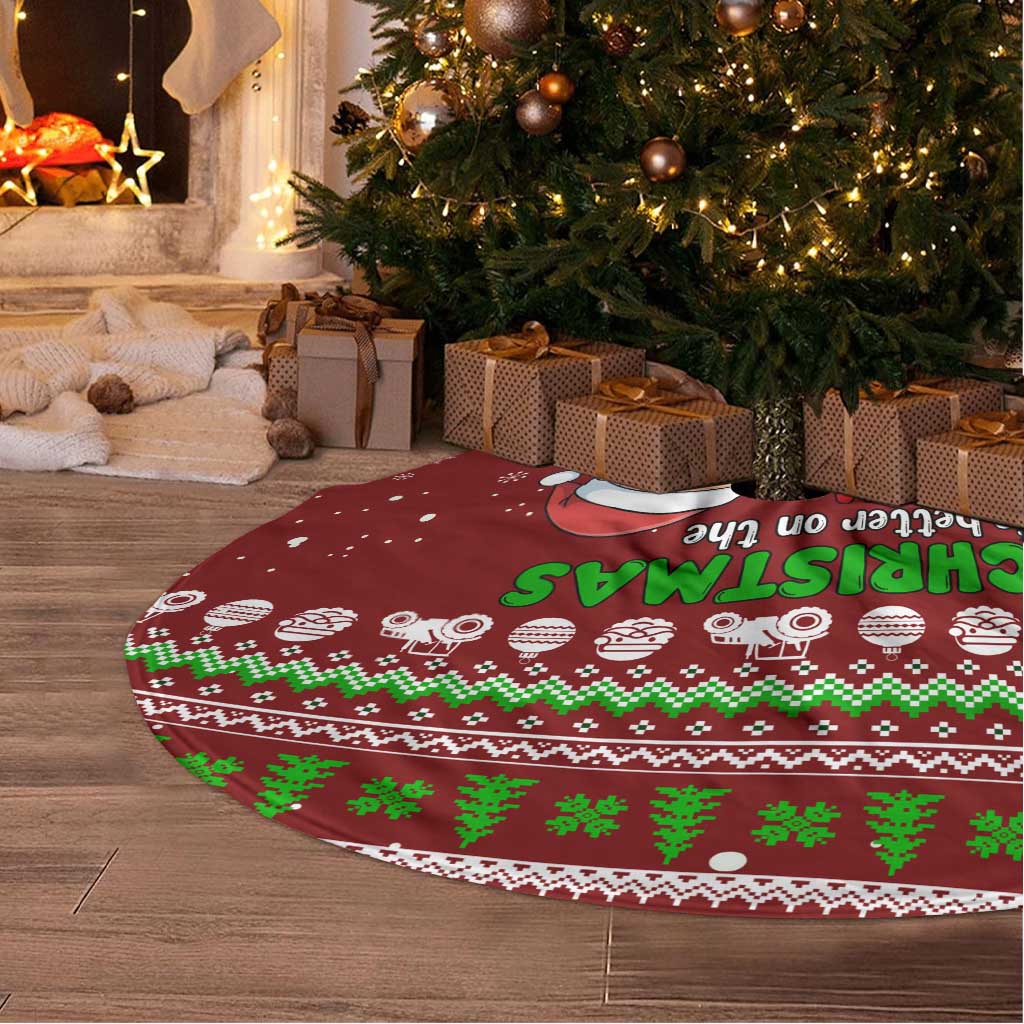 Tractor Santa Christmas Tree Skirt Xmas Holiday Patterns - Wonder Print Shop
