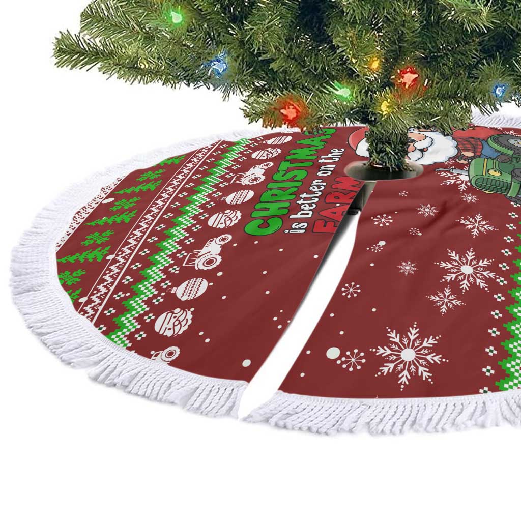 Tractor Santa Christmas Tree Skirt Xmas Holiday Patterns - Wonder Print Shop