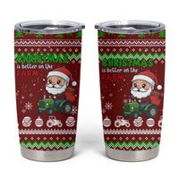 Tractor Santa Christmas Tumbler Cup Xmas Holiday Patterns - Wonder Print Shop