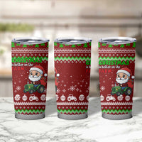 Tractor Santa Christmas Tumbler Cup Xmas Holiday Patterns - Wonder Print Shop