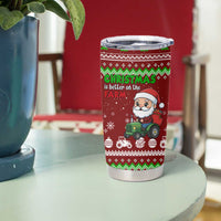 Tractor Santa Christmas Tumbler Cup Xmas Holiday Patterns - Wonder Print Shop