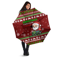 Tractor Santa Christmas Umbrella Xmas Holiday Patterns - Wonder Print Shop