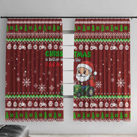 Tractor Santa Christmas Window Curtain Xmas Holiday Patterns - Wonder Print Shop