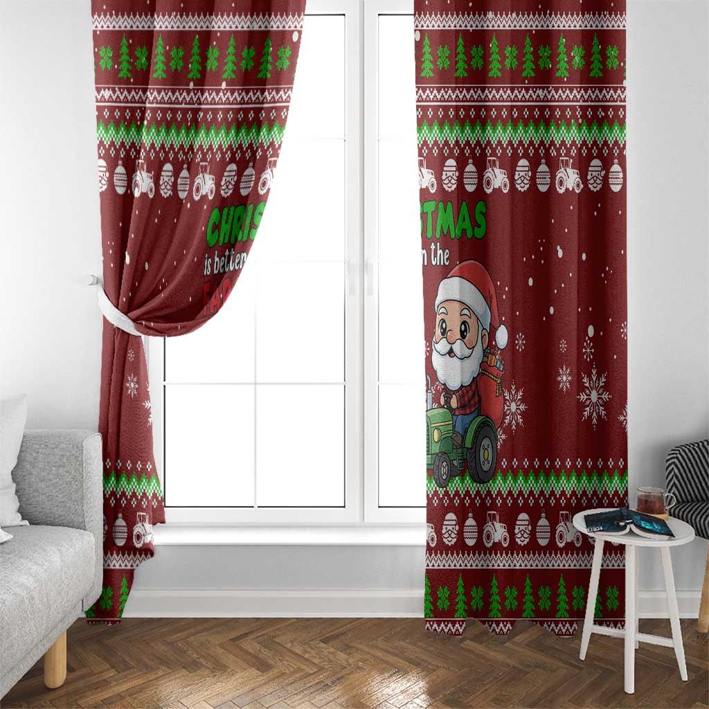Tractor Santa Christmas Window Curtain Xmas Holiday Patterns - Wonder Print Shop