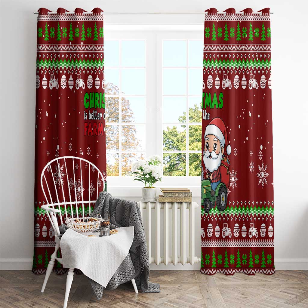 Tractor Santa Christmas Window Curtain Xmas Holiday Patterns - Wonder Print Shop