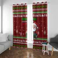 Tractor Santa Christmas Window Curtain Xmas Holiday Patterns - Wonder Print Shop
