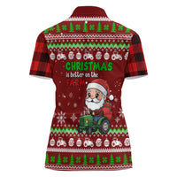 Tractor Santa Christmas Women Polo Shirt Xmas Holiday Patterns - Wonder Print Shop