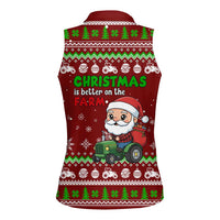 Tractor Santa Christmas Women Sleeveless Polo Shirt Xmas Holiday Patterns - Wonder Print Shop