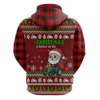 Tractor Santa Christmas Zip Hoodie Xmas Holiday Patterns - Wonder Print Shop