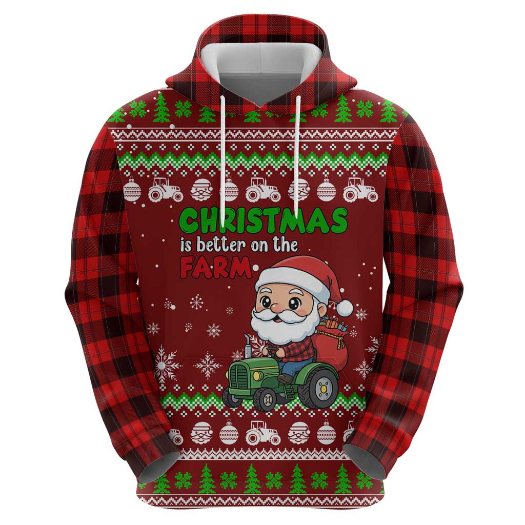 Tractor Santa Christmas Zip Hoodie Xmas Holiday Patterns - Wonder Print Shop