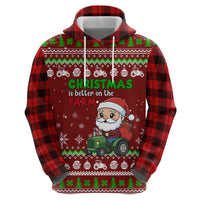 Tractor Santa Christmas Zip Hoodie Xmas Holiday Patterns - Wonder Print Shop
