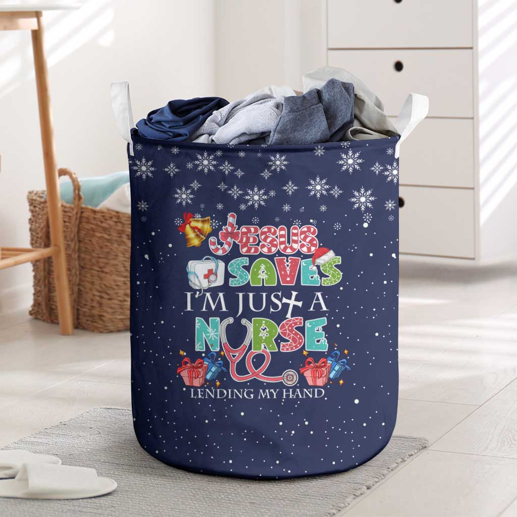 Nurse Life Jesus Christmas Laundry Basket Xmas Holiday Patterns - Wonder Print Shop