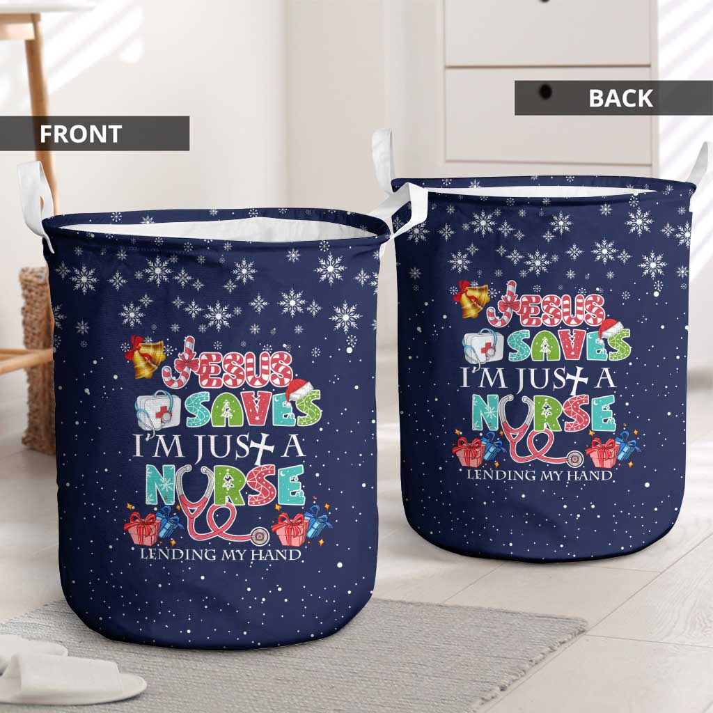 Nurse Life Jesus Christmas Laundry Basket Xmas Holiday Patterns - Wonder Print Shop