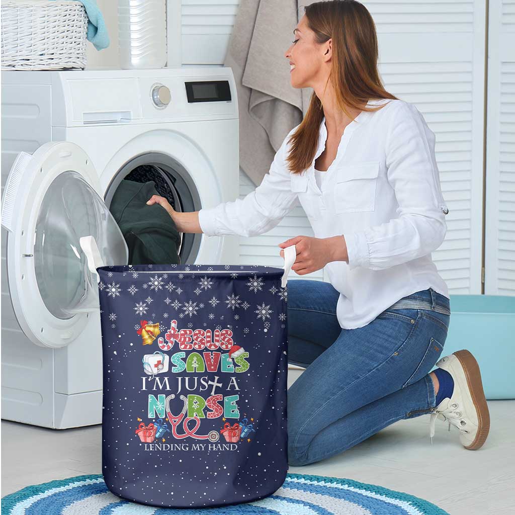 Nurse Life Jesus Christmas Laundry Basket Xmas Holiday Patterns - Wonder Print Shop