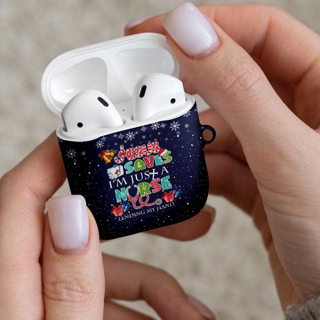 Nurse Life Jesus Christmas AirPods Case Xmas Holiday Patterns - Wonder Print Shop