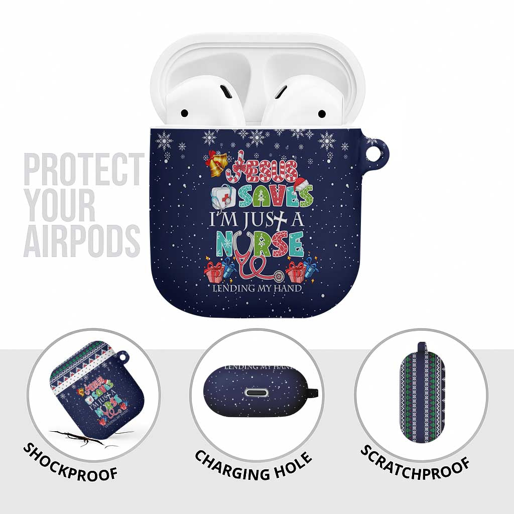 Nurse Life Jesus Christmas AirPods Case Xmas Holiday Patterns - Wonder Print Shop