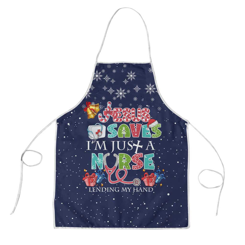 Nurse Life Jesus Christmas Apron Xmas Holiday Patterns - Wonder Print Shop
