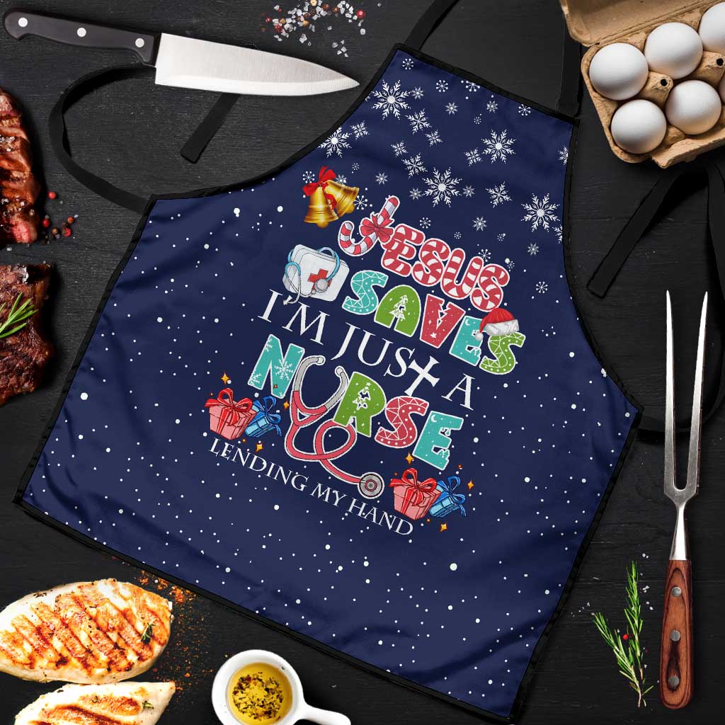 Nurse Life Jesus Christmas Apron Xmas Holiday Patterns - Wonder Print Shop