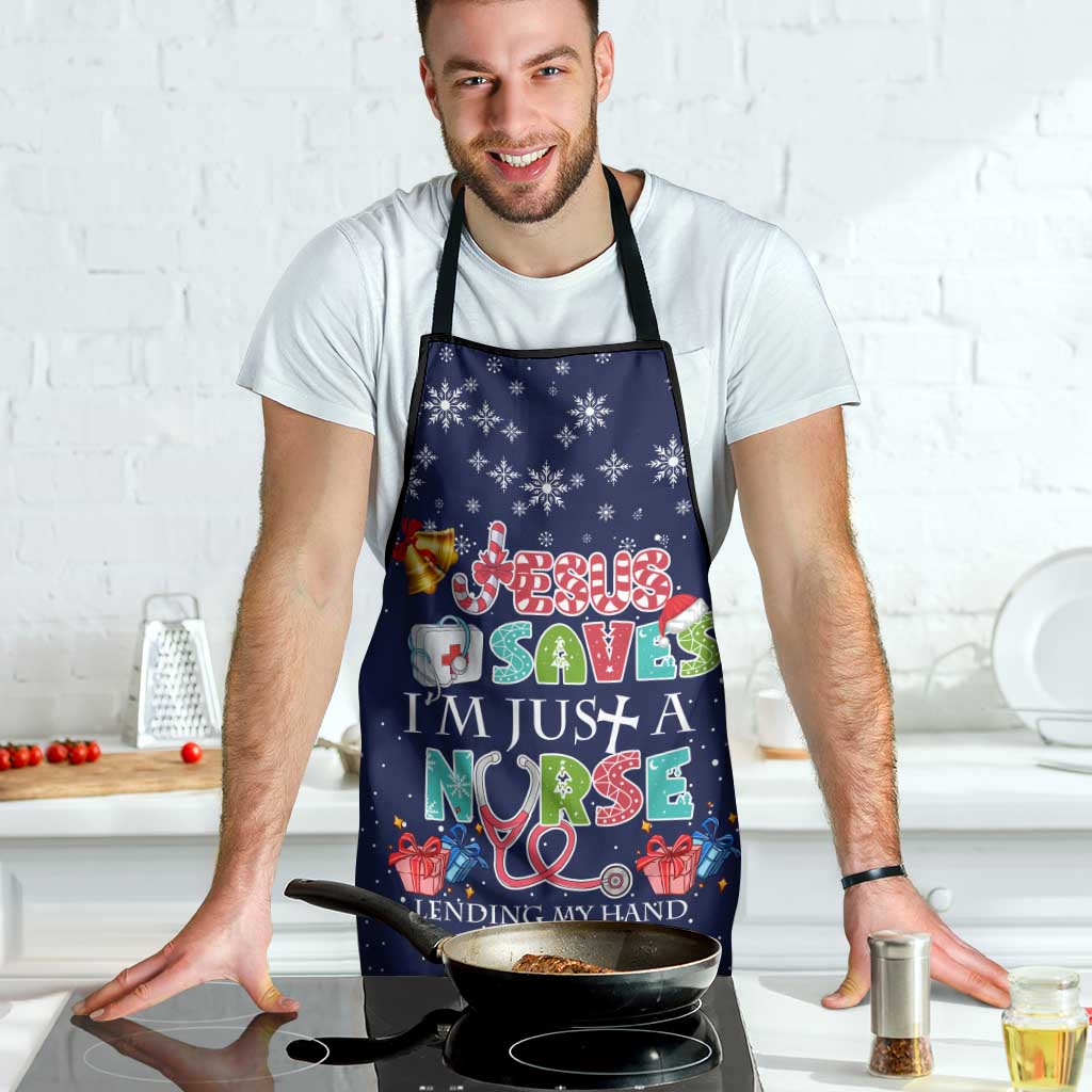 Nurse Life Jesus Christmas Apron Xmas Holiday Patterns - Wonder Print Shop