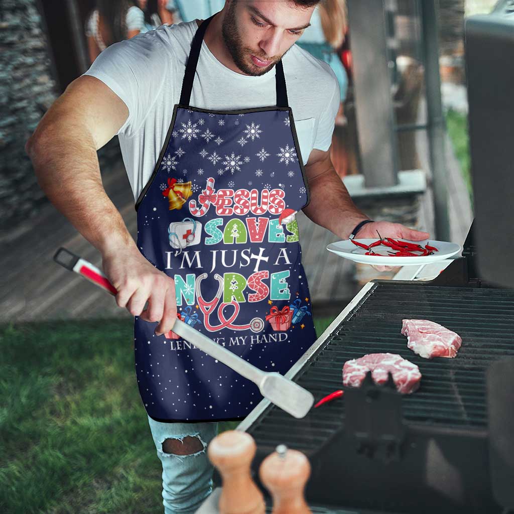 Nurse Life Jesus Christmas Apron Xmas Holiday Patterns - Wonder Print Shop