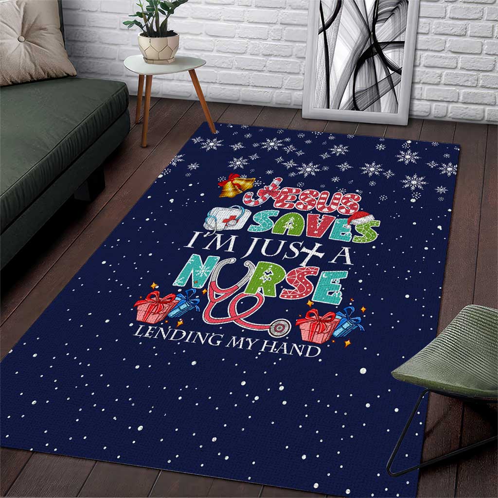 Nurse Life Jesus Christmas Area Rug Xmas Holiday Patterns - Wonder Print Shop