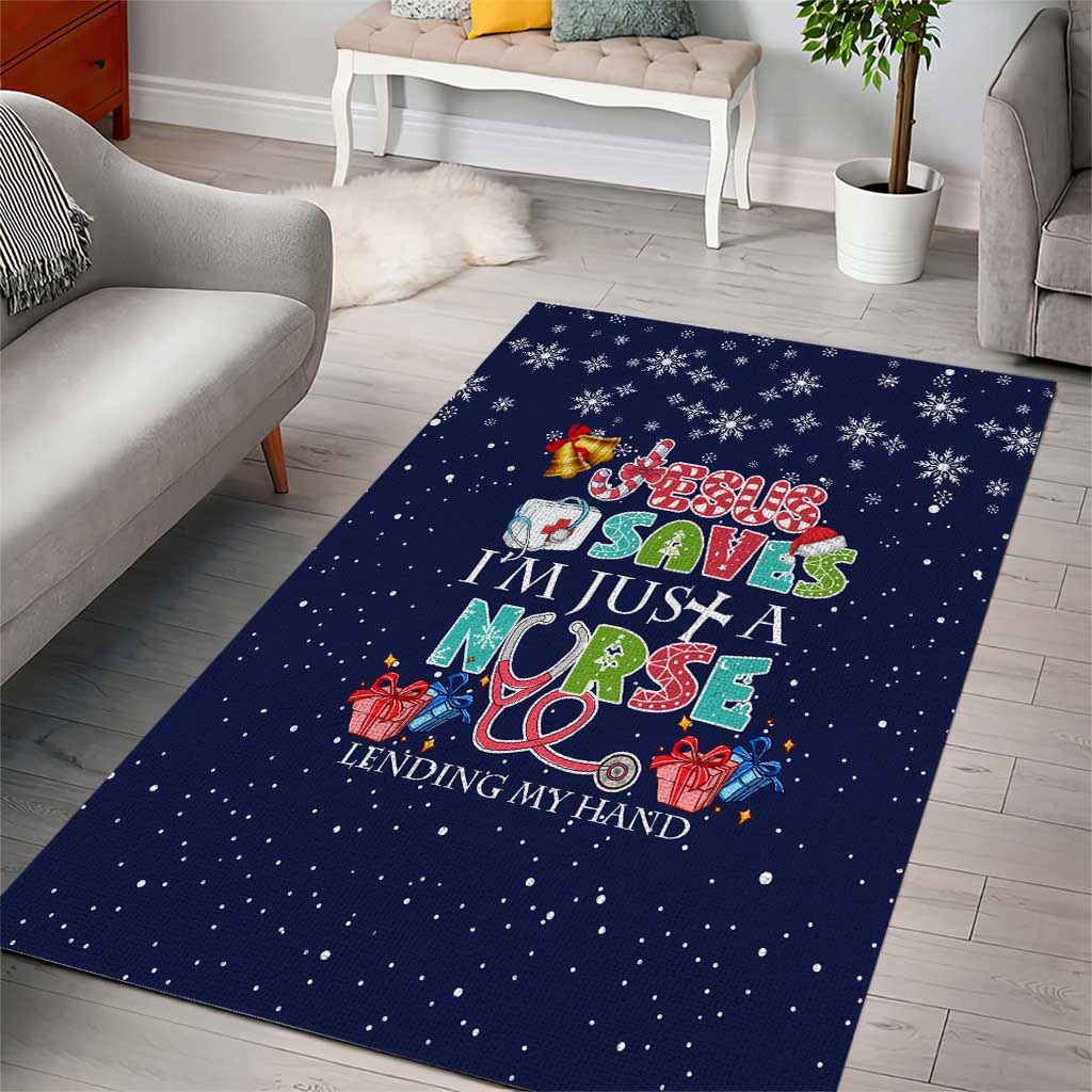 Nurse Life Jesus Christmas Area Rug Xmas Holiday Patterns - Wonder Print Shop