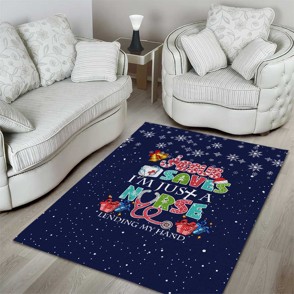 Nurse Life Jesus Christmas Area Rug Xmas Holiday Patterns - Wonder Print Shop