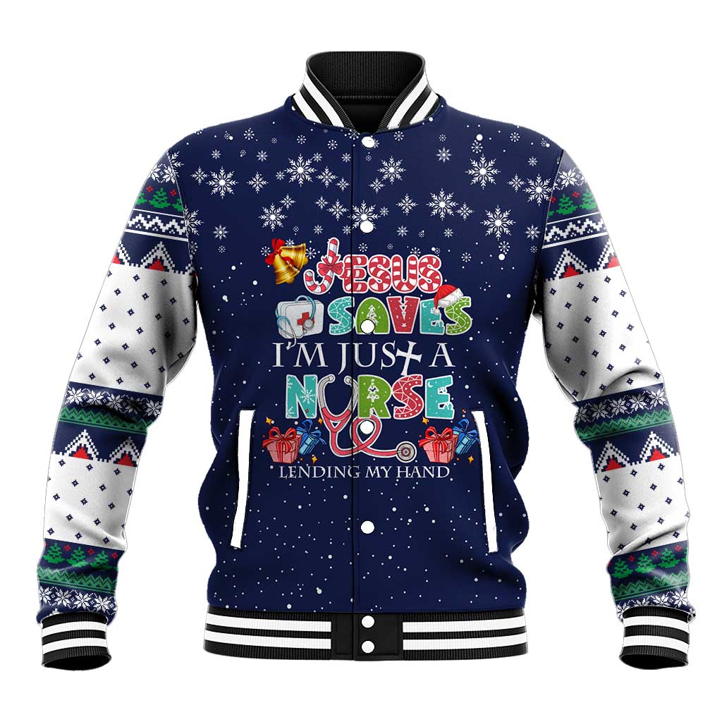 Nurse Life Jesus Christmas Baseball Jacket Xmas Holiday Patterns - Wonder Print Shop