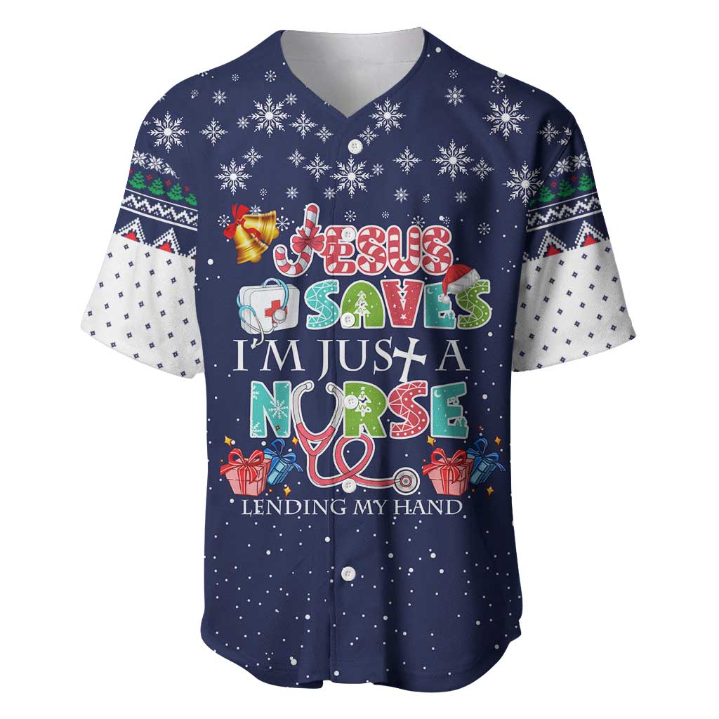 Nurse Life Jesus Christmas Baseball Jersey Xmas Holiday Patterns - Wonder Print Shop