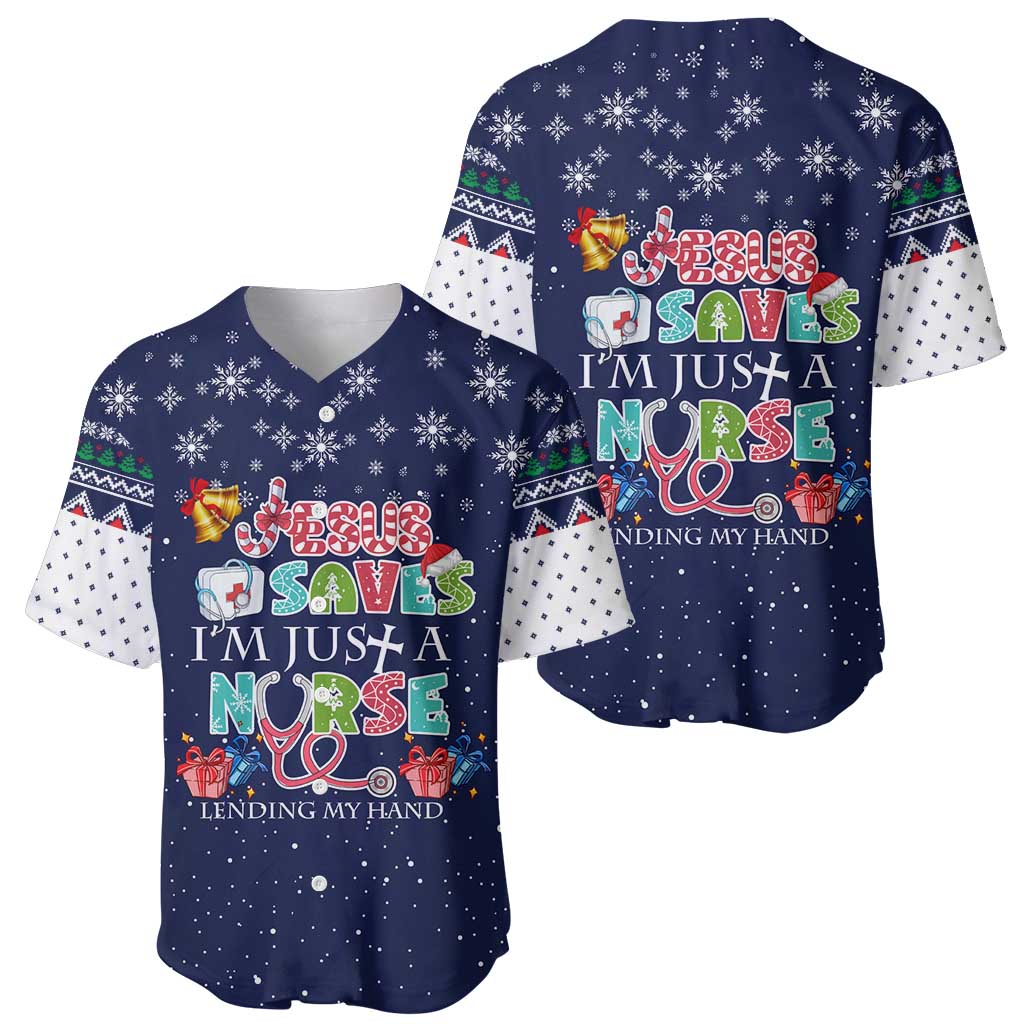 Nurse Life Jesus Christmas Baseball Jersey Xmas Holiday Patterns - Wonder Print Shop