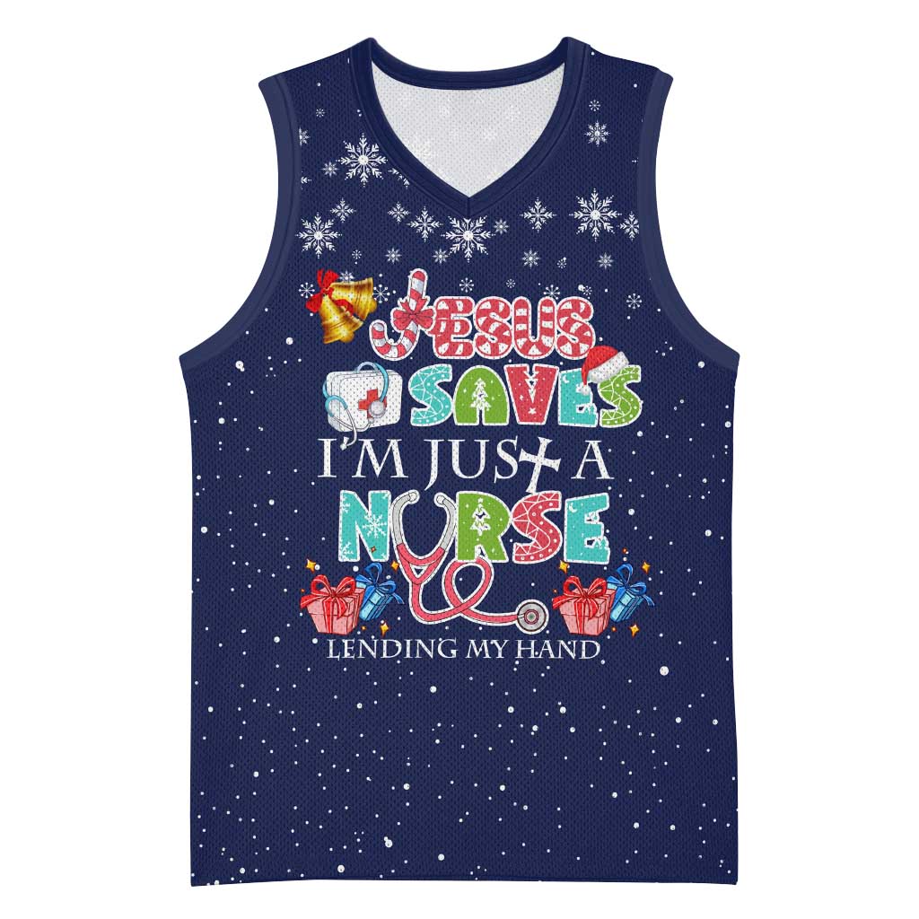 Nurse Life Jesus Christmas Basketball Jersey Xmas Holiday Patterns - Wonder Print Shop