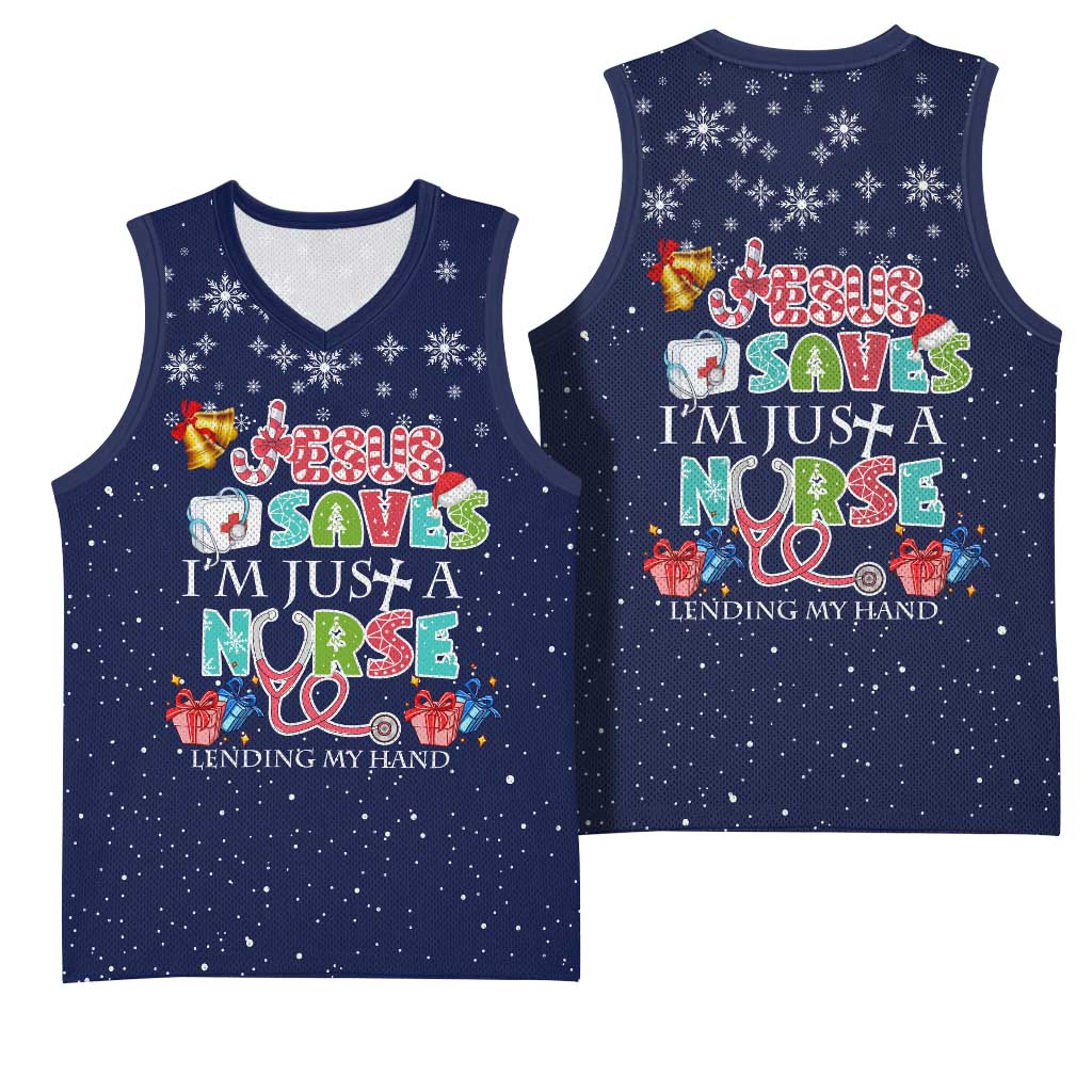 Nurse Life Jesus Christmas Basketball Jersey Xmas Holiday Patterns - Wonder Print Shop