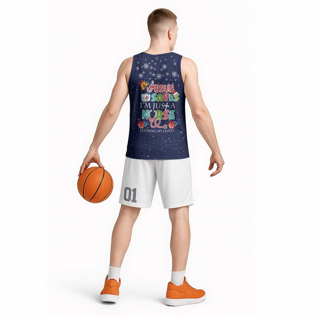Nurse Life Jesus Christmas Basketball Jersey Xmas Holiday Patterns - Wonder Print Shop