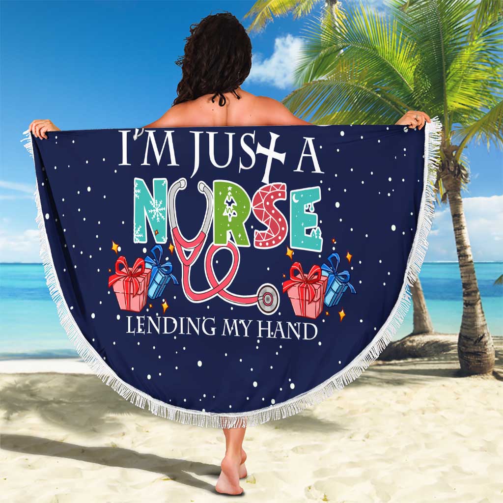 Nurse Life Jesus Christmas Beach Blanket Xmas Holiday Patterns - Wonder Print Shop